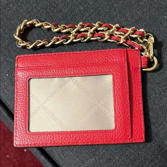 Michael Kors Red Leather Card Holder - Picture 2 of 2